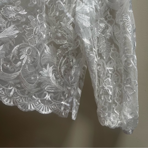 Eloquii white lace high neck blouse plus size NWT - Picture 3 of 4